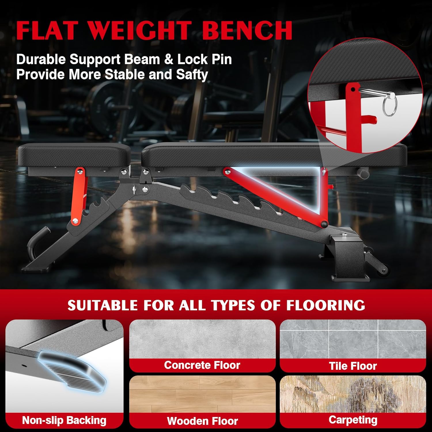 Weight Benches for Home Gym - Adjustable Workout Bench Press 1300Lb Capacity Heavy Duty for Exercises Incline Flat Decline Sit-Ups