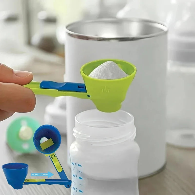Durable PP Material Mess-Free Protein Powder Scoop - Sliding Funnel for Milk & Supplements, Kitchen Gadget for All Occasions
